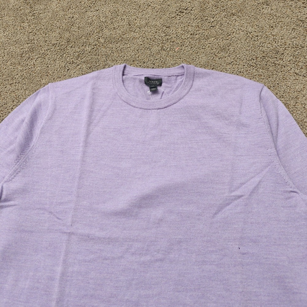 J.Crew Mens Medium Tall Italian Merino Wool Crewneck Sweater Heather Lilac G8278 - Picture 11 of 12
